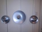 vintage design space age aluminium wandlamp 3x, Ophalen of Verzenden