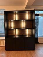 Prachtige teak houten wandkast met verlichting, Ophalen, Zo goed als nieuw, 25 tot 50 cm, 200 cm of meer