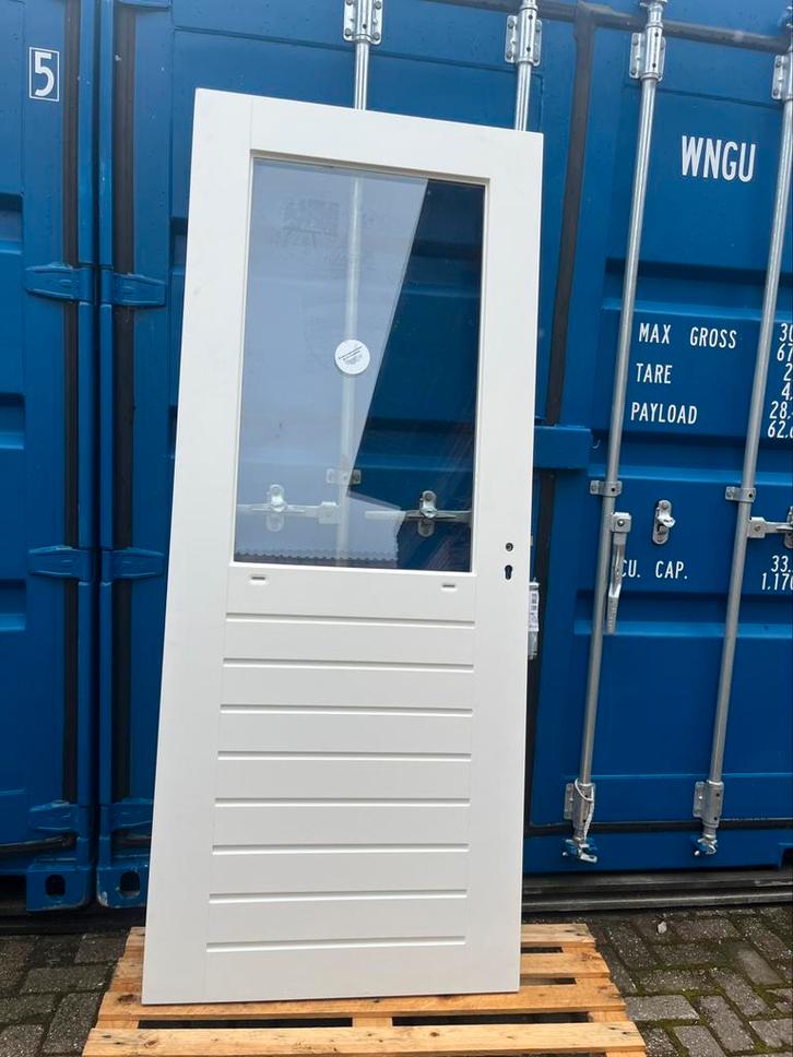 Nieuwe hardhouten tuindeur 211x86,5 €300, Doe-het-zelf en Verbouw, Deuren en Horren, Zo goed als nieuw, Buitendeur, 200 tot 215 cm