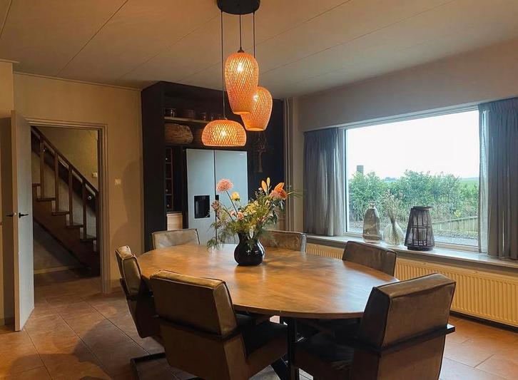 6 microleder armstoelen Rodilo, Huis en Inrichting, Tafels | Eettafels, Zo goed als nieuw, 100 tot 150 cm, 200 cm of meer, Vijf personen of meer