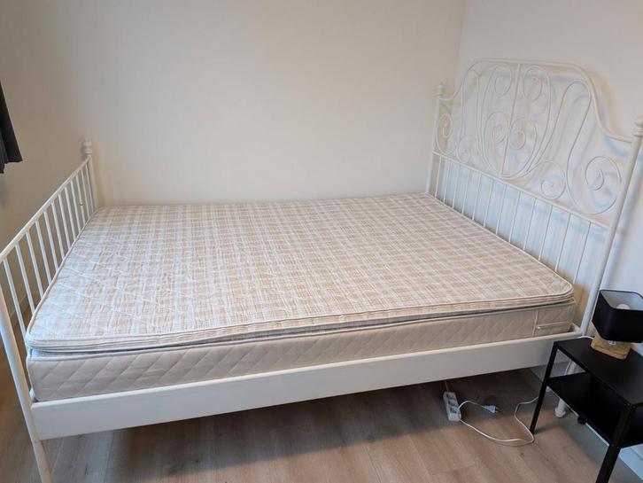Ikea leirvik 140x200 compleet incl. frame, matras, latten, Huis en Inrichting, Slaapkamer | Bedden, Gebruikt, Tweepersoons, 140 cm