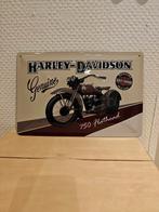 Harley-Davidson 750 Flathead Metalen Wandbord, Ophalen of Verzenden, Zo goed als nieuw, Motoren