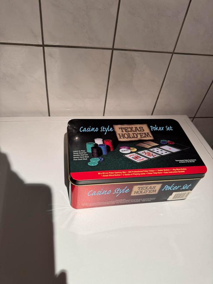 Pokerset - Texas Hold'em Casino Style, Hobby en Vrije tijd, Gezelschapsspellen | Bordspellen, Nieuw, Vijf spelers of meer, Ophalen of Verzenden