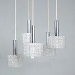 Vintage Palwa design cascade lamp, Huis en Inrichting, Lampen | Hanglampen, Ophalen of Verzenden, Zo goed als nieuw, Glas, Vintage design miss Century