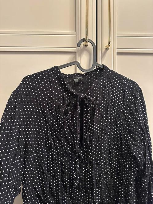 Zwart wit topje Zara M met strik knoop detail, Kleding | Dames, Tops, Nieuw, Maat 38/40 (M), Zwart, Lange mouw, Ophalen of Verzenden