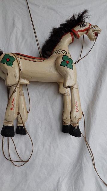 Vintage Houten Paardenmarionet - TLC Nodig! beschikbaar voor biedingen