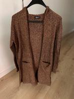 Lang bruin vest met capuchon, Merk Janina maat 38, Maat 38/40 (M), Bruin, Ophalen of Verzenden, Gedragen