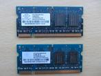 2x Nanya 512MB PC2-5300 DDR2-667MHz non-ECC Unbuffered CL5, Computers en Software, RAM geheugen, 1 GB of minder, Ophalen of Verzenden