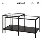 Vittsjo ikea glazen salontafels zwart 2 stuks, Huis en Inrichting, Ophalen, Gebruikt, 50 tot 100 cm, Glas