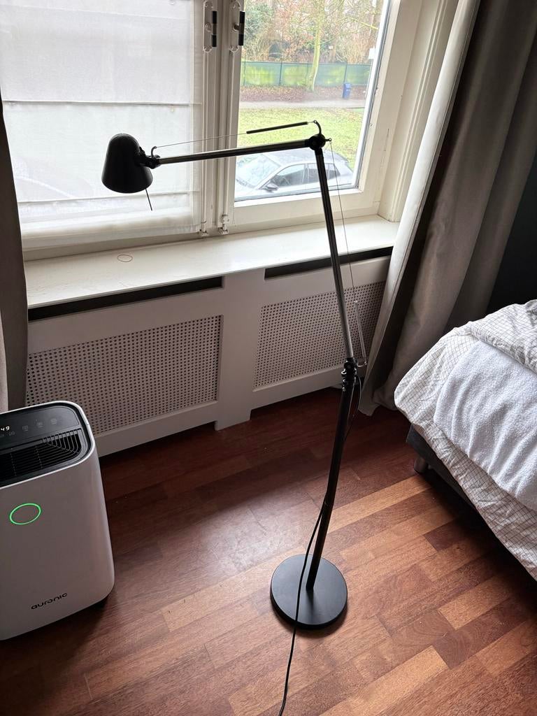 Staande zwarte leeslamp, Ophalen, Gebruikt, 150 tot 200 cm