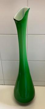 Groene Murano Vaas - 60x20cm- Zo Goed Als Nieuw, Huis en Inrichting, Woonaccessoires | Vazen, Ophalen, 50 tot 75 cm, Groen, Glas