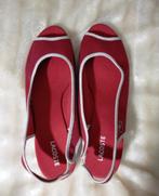 Rode linnen peep toe sandaletten van Lacoste, Zo goed als nieuw, Espadrilles of Moccasins, Verzenden, Rood