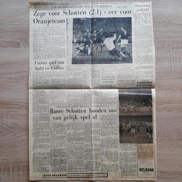 Interland Nederland elftal-Schotland 28 mei 1959 uitslag 1-2 beschikbaar voor biedingen