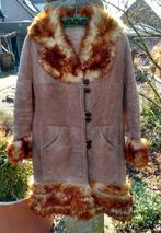 Origineel vintage jaren 60 hippie jas lammy coat teddy bont, Ophalen of Verzenden, Gedragen, Maat 38/40 (M), Bruin