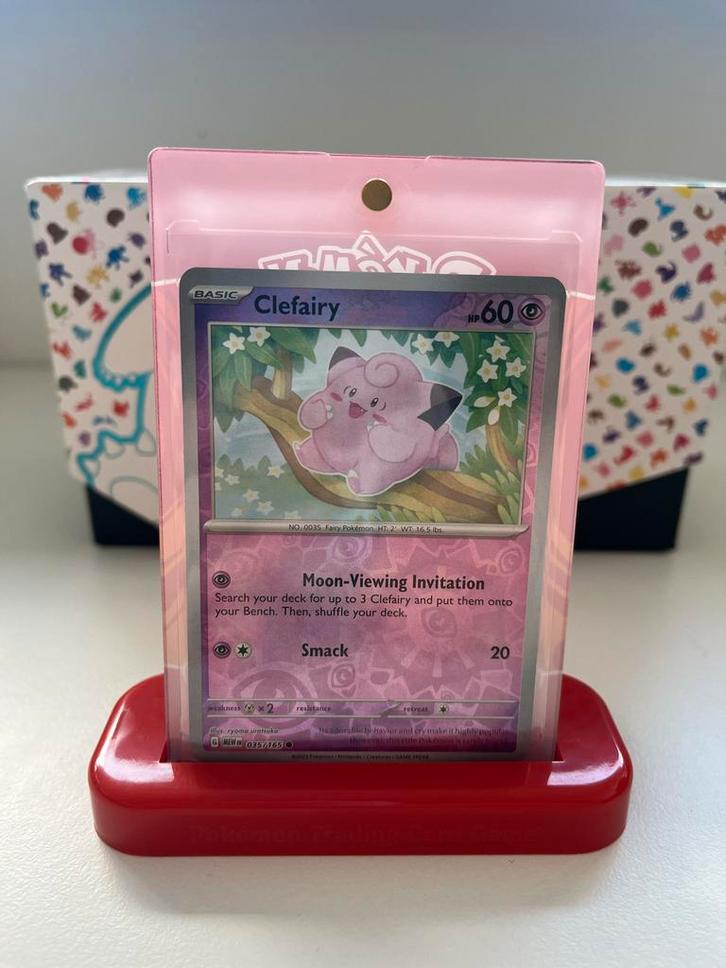 Reverse holo Clefairy Pokemon Kaart - Mew ex 035/165, Hobby en Vrije tijd, Verzamelkaartspellen | Pokémon, Zo goed als nieuw, Losse kaart
