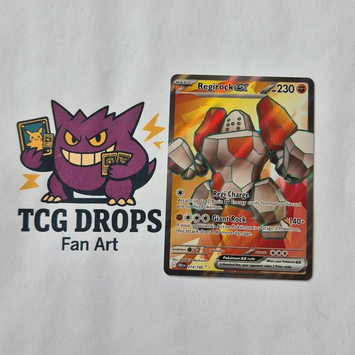 Regirock EX	214/182 Destined Rivals, Hobby en Vrije tijd, Verzamelkaartspellen | Pokémon, Nieuw, Ophalen of Verzenden