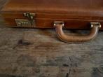 Vintage Perseo Leren Attache Koffer - Italiaans, Effen, Bruin, Ophalen of Verzenden, Nvt