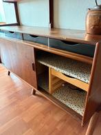 Vintage teak meubels kast boekenplank, Jaren 50 tig, Gebruikt, 100 tot 150 cm, Met deur(en)