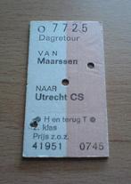 Oud Treinkaartje Maarssen - Utrecht CS - 08, Verzamelen, Spoorwegen en Tramwegen, Ophalen of Verzenden