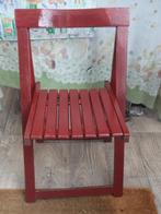 klapstoel/ houten bistrostoel/ stoel rood, Antiek en Kunst, Curiosa en Brocante, Ophalen of Verzenden