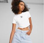 Dames PUMA t-shirt tee top sportkleding wit cropped shirt XS, Puma, Wit, Nieuw, Ophalen of Verzenden
