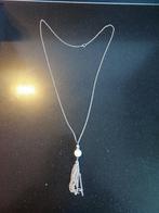 Mooie lange ketting met pareltje - NIEUW, Ophalen of Verzenden, Nieuw, Zilver, Overige materialen