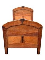 Art Deco Amsterdamse School Bed Ledikant eiken 1920 design, Ophalen, Art Deco, Gebruikt, Art Deco