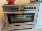 Gasfornuis met oven rvs, Witgoed en Apparatuur, Fornuizen, Gebruikt, Gas, 85 tot 90 cm, 4 kookzones