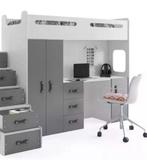 2e hands hoogslaper met bureau & kast, Kinderen en Baby's, Kinderkamer | Commodes en Kasten, Ophalen, Kast, 70 cm of meer, 105 cm of meer