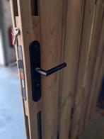 Poortdeur met zwart stalen frame, nummer 16, 1 tot 2 meter, Niet ingevuld, Nieuw, Niet ingevuld