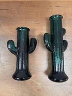 Vintage Glazen Cactus Kaarshouder Set 2, Ophalen of Verzenden, Glas