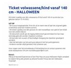 Ticket toverlamd halloween, Eén persoon