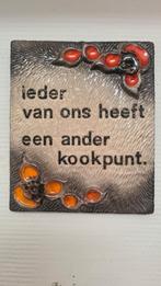 Wandtegel keramiek met spreuk Jan van Erp vintage, Antiek en Kunst, Ophalen of Verzenden