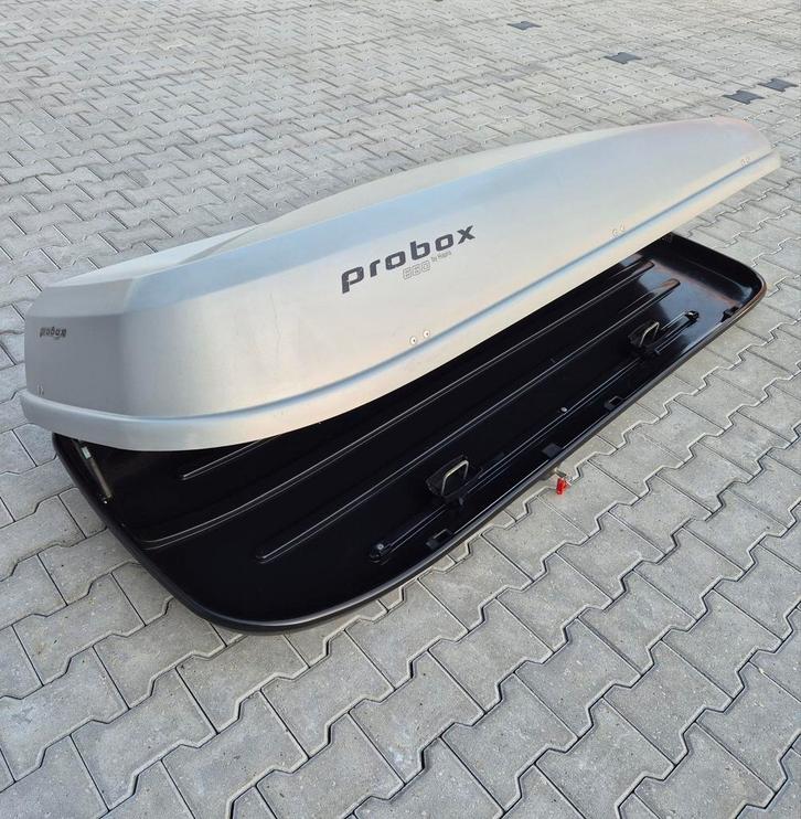Gebruikte grote Hapro Probox 560 XL grijze dakkoffer skibox, Auto diversen, Dakkoffers, Zo goed als nieuw, Ophalen of Verzenden