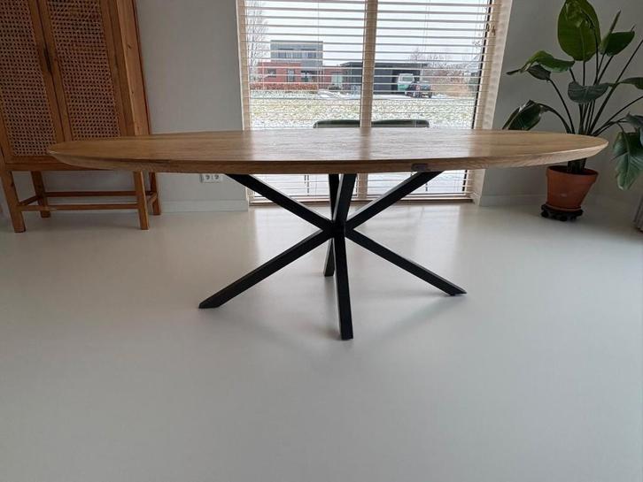 Eettafel ovaal, Huis en Inrichting, Tafels | Eettafels, Gebruikt, 100 tot 150 cm, 200 cm of meer, Vijf personen of meer, Ovaal