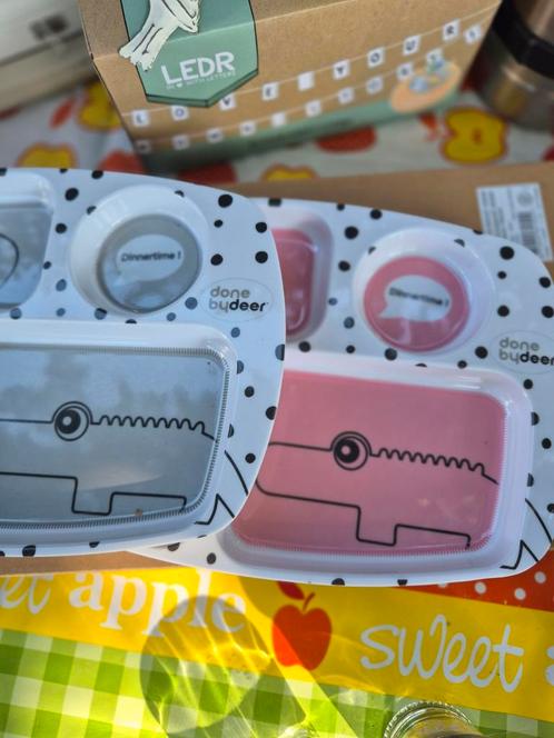Done by Deer vakjesbordjes - Set van 2, Kinderen en Baby's, Babyvoeding en Toebehoren, Zo goed als nieuw, Overige typen, Ophalen of Verzenden
