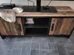 Stoere TV-meubel van hout en metaal driftwood, 100 tot 150 cm, Ophalen of Verzenden, Zo goed als nieuw, Minder dan 100 cm