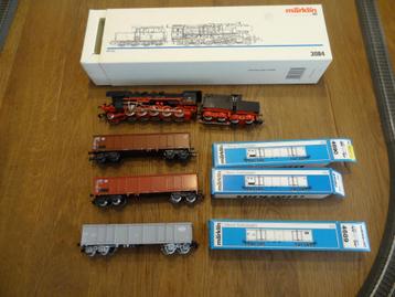 Marklin H0 3084 DB 50 met 3 hoge open wagons beschikbaar voor biedingen