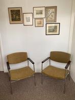 Vintage Gijs van der Sluis easy chairs, Twee, Vintage, Ophalen of Verzenden, Metaal