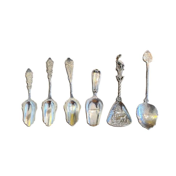 6 Nederlandse zilveren lepeltjes, 19e en 20e eeuw, Antiek en Kunst, Antiek | Goud en Zilver, Zilver, Ophalen of Verzenden