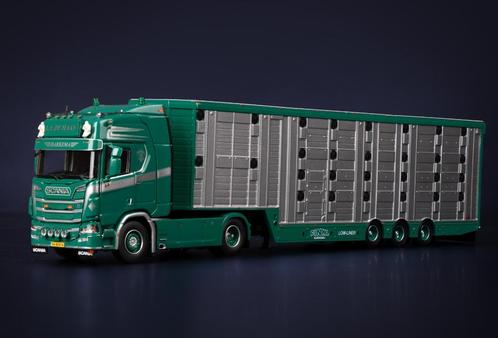 IMC SCANIA  R 580 V8 4X2  MET LIVESTOCK TRAILER J.A. de HAAN, Hobby en Vrije tijd, Modelauto's | 1:50, Nieuw, Bus of Vrachtwagen
