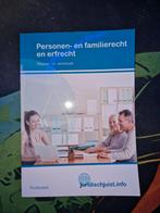 Personen- en familierecht en erfrecht theorie en werkboek., Boeken, Ophalen of Verzenden, Zo goed als nieuw, Overige niveaus