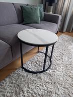 Salontafel bijzettafel rond staal marmer, Ophalen, 50 tot 100 cm, Rond, Nieuw