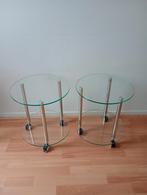 Glazen bijzettafels, Minder dan 55 cm, Gebruikt, Rond, Glas