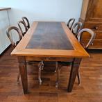 Eetset – rechthoekige tafel + 6 Biedermeier stoelen, Antiek en Kunst, Ophalen