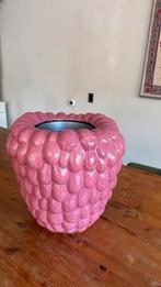 Grote roze keramieken bloempot – 37 cm – met binnenpot, Overige kleuren, Aardewerk of Porselein, Ophalen of Verzenden, Zo goed als nieuw
