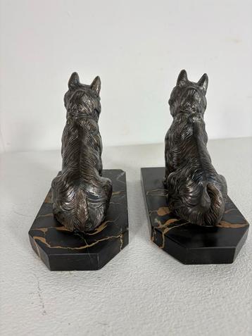 Vintage Bronzen Terriër Boekensteunen H. Moreau Frankrijk Se beschikbaar voor biedingen