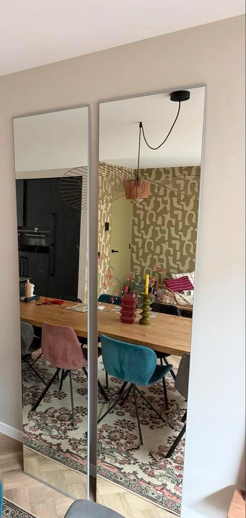 Ikea Pax spiegeldeuren, Huis en Inrichting, Woonaccessoires | Spiegels, Zo goed als nieuw, 75 tot 100 cm, 200 cm of meer, Rechthoekig