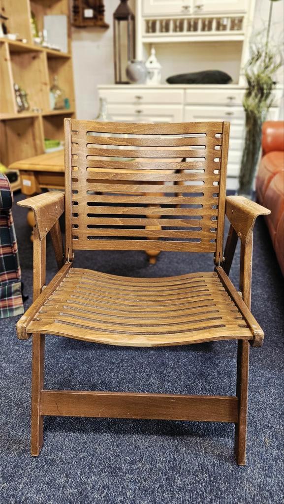 Vintage "Rex" Klapstoel van Niko Kralj - Estafette St. Anna, Huis en Inrichting, Stoelen, Gebruikt, Eén, Hout, Bruin, Ophalen of Verzenden