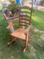 Scandinavische Vintage Schommelstoel Met Rieten Zitting, Ophalen of Verzenden